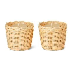Freya Wicker Votives Set Of 2