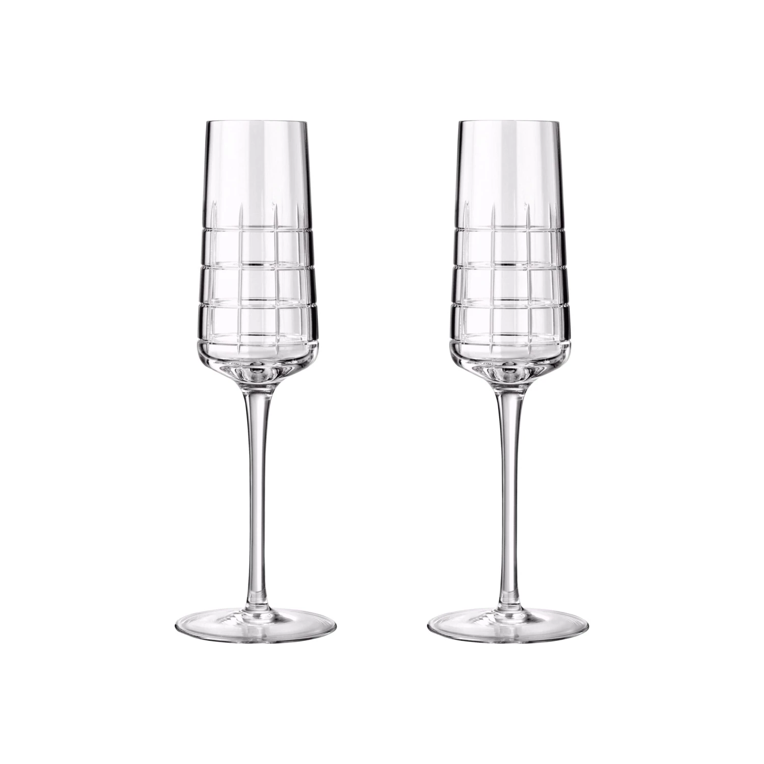 Set Of 2 Champagne Flutes Graphik Crystal 3 Set Of 2 Champagne Flutes Graphik Crystal