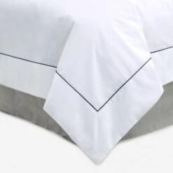Cotton Percale Duvet Cover With Piping
