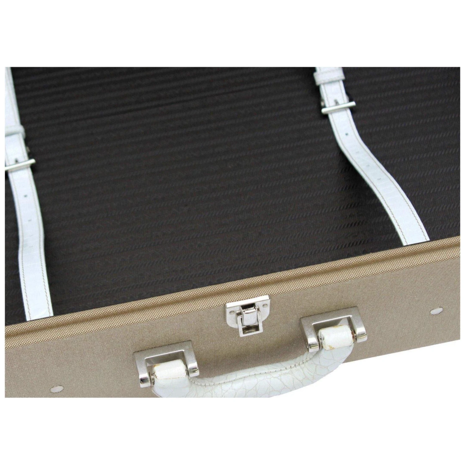 Prada Suitcase With White Crocodile Trim 5 Prada Suitcase With White Crocodile Trim - Image 3