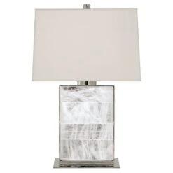 Ellis Bedside Lamp In Polished Nickel And Quartz