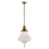 Xavier Small Pendant In Natural Brass With White Glass -Home Products Shop Xavier Small Pendant in Natural Brass with White Glass