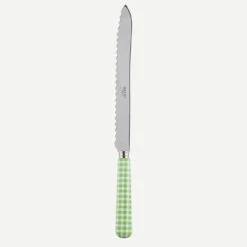 Vichy Gingham Garden Green Bread Knife