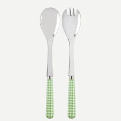 Vichy Gingham Garden Green Salad Set 2 Pieces