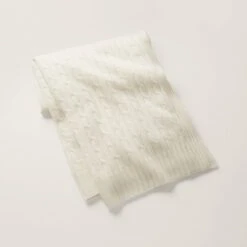 Ralph Lauren Home Cable Cashmere Throw 150x150 Cream